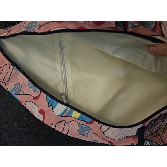 N. Gil Sling Backpack Pink Pots Multiple Pockets W/ Navy Strap NWT - Picture 3 of 5